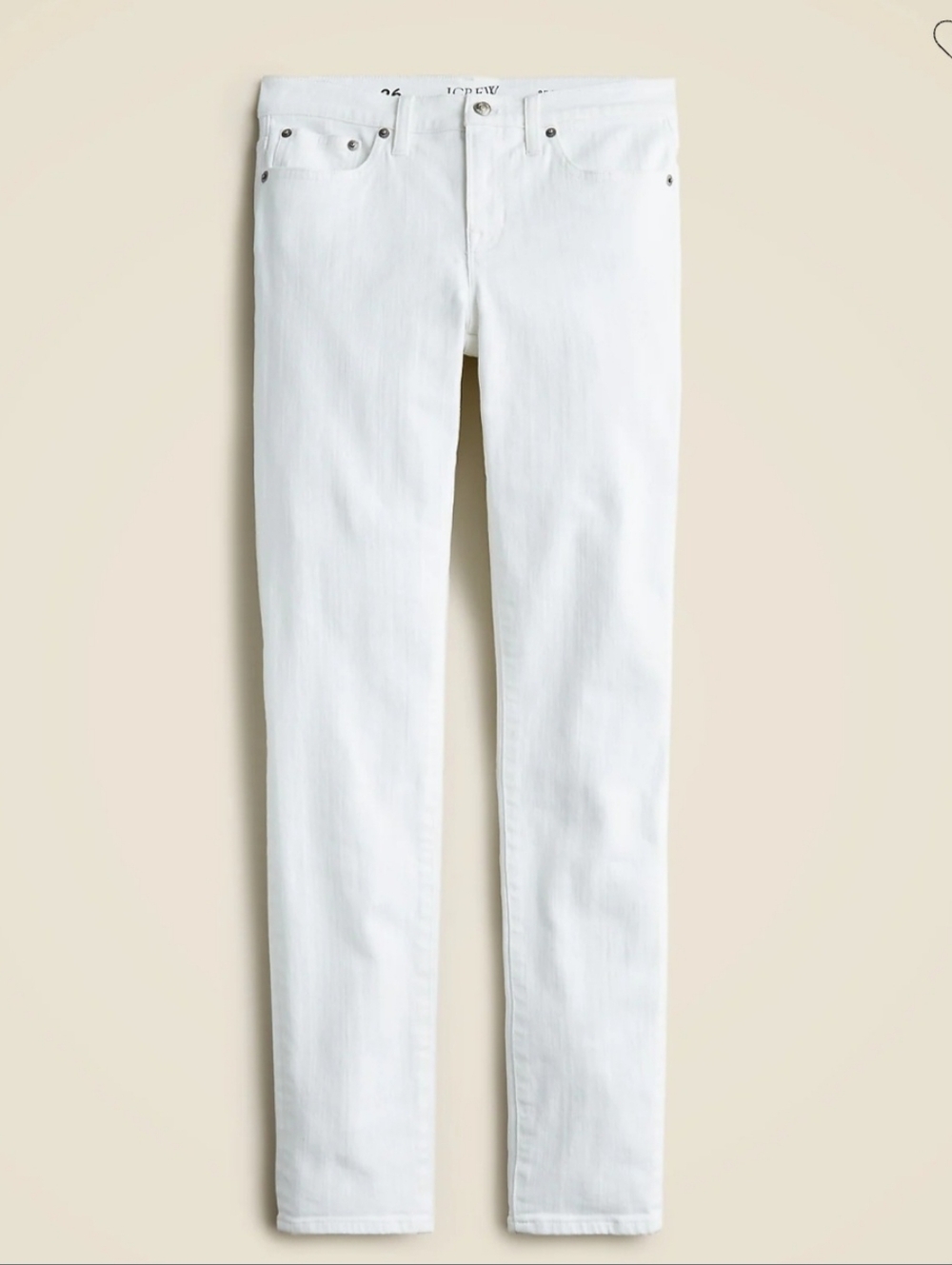 J. Crew 8" White Toothpick Jeans